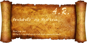 Andaházy Rufina névjegykártya